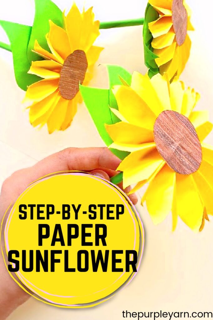 How to make a paper sunflower step-by-step