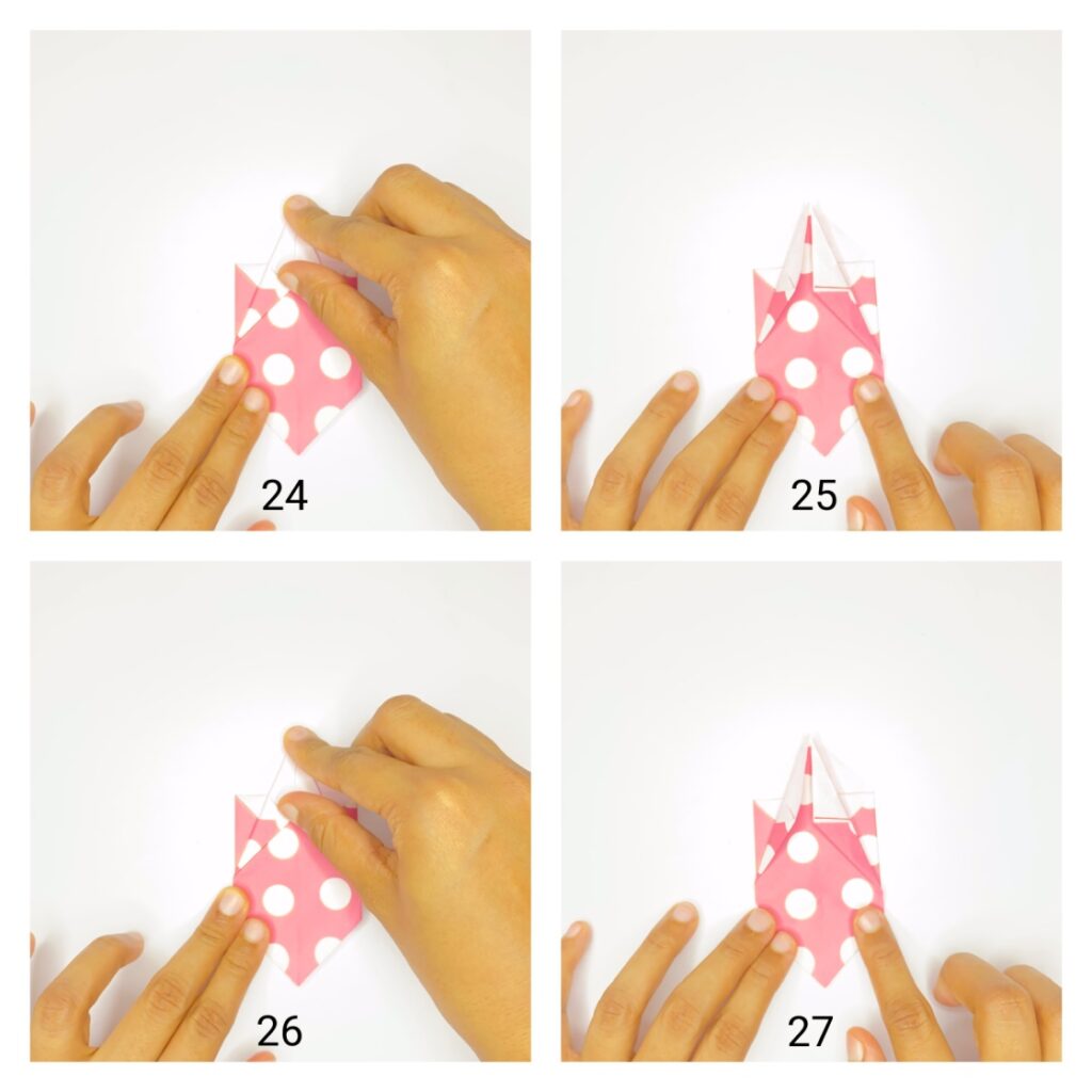Origami paper vase step-by-step