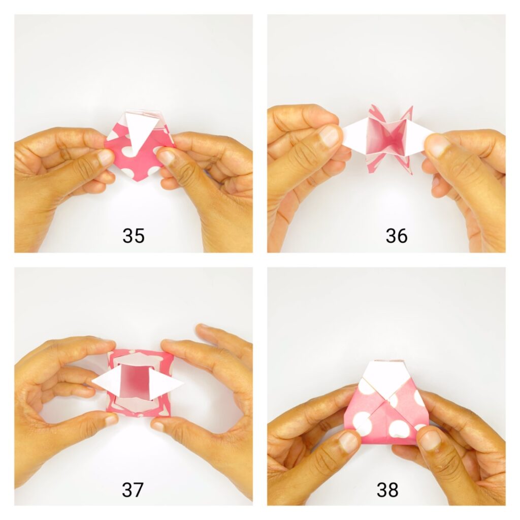 Origami paper vase step-by-step
