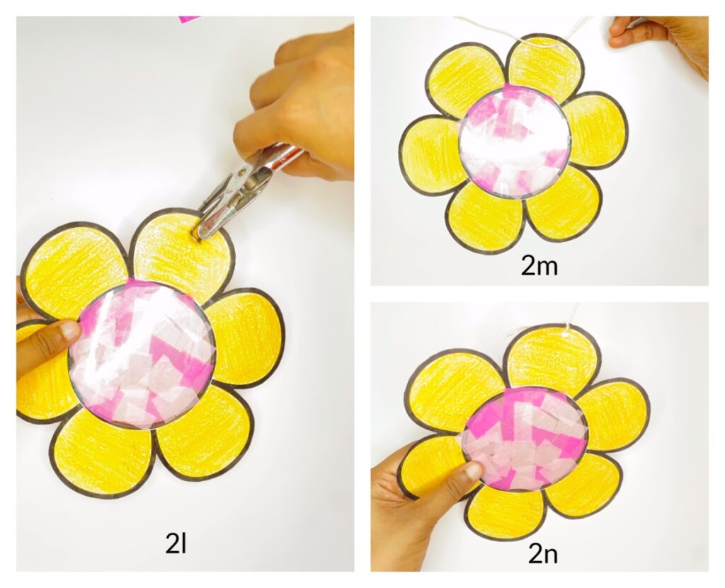 easy tissue paper suncatcher craft for kids step-by-step tutorial