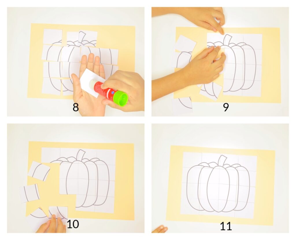 Pumpkin puzzle autumn craft for kids