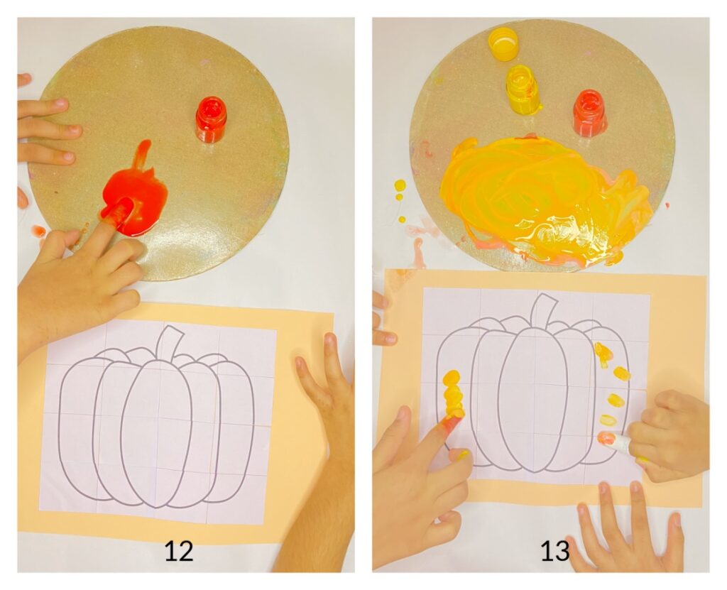 Pumpkin puzzle fall craft for kids