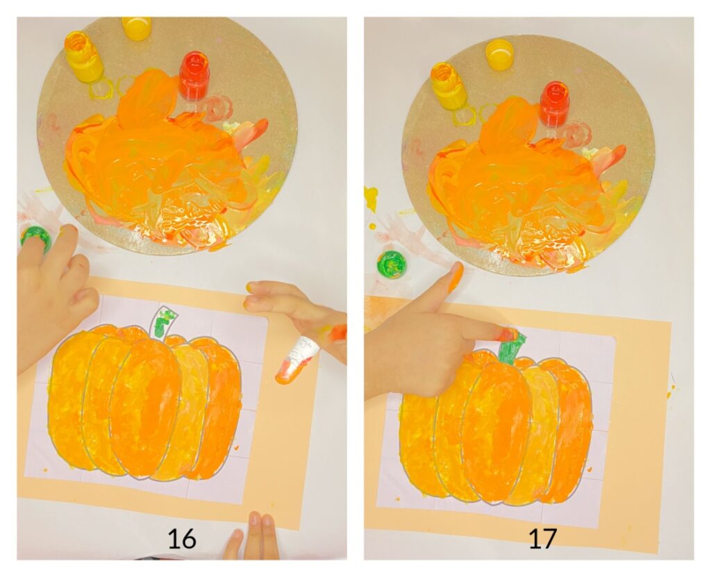 Pumpkin puzzle fall craft for kids with free template