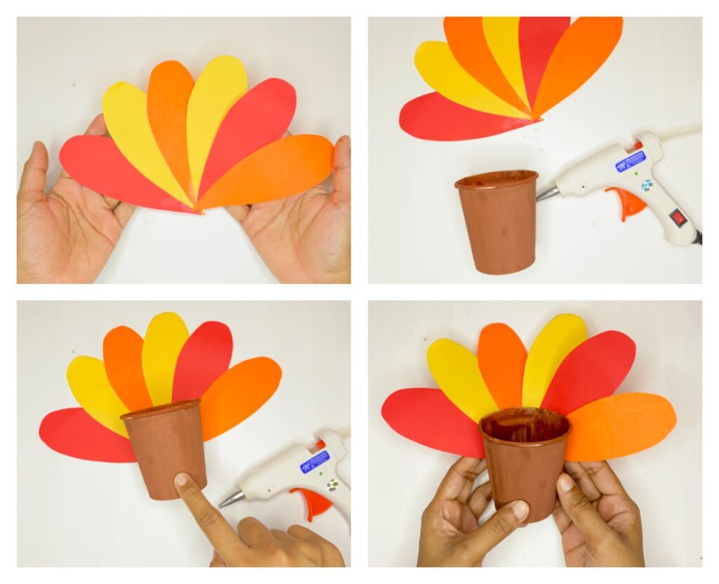 Thanksgiving paper cup turkey crafts for kids
