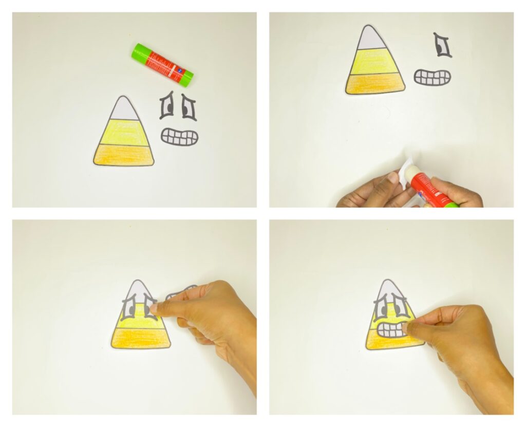 Step-by-step easy candy corn craft for kids