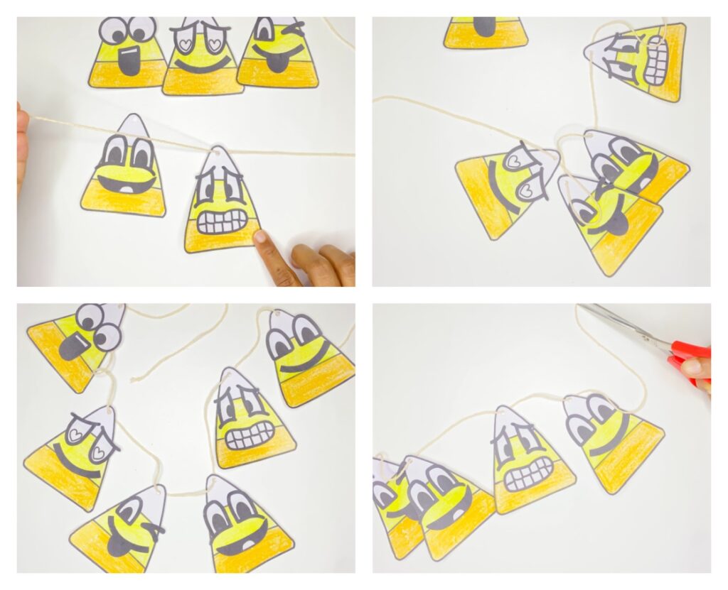 Step-by-step easy candy corn halloween craft for kids