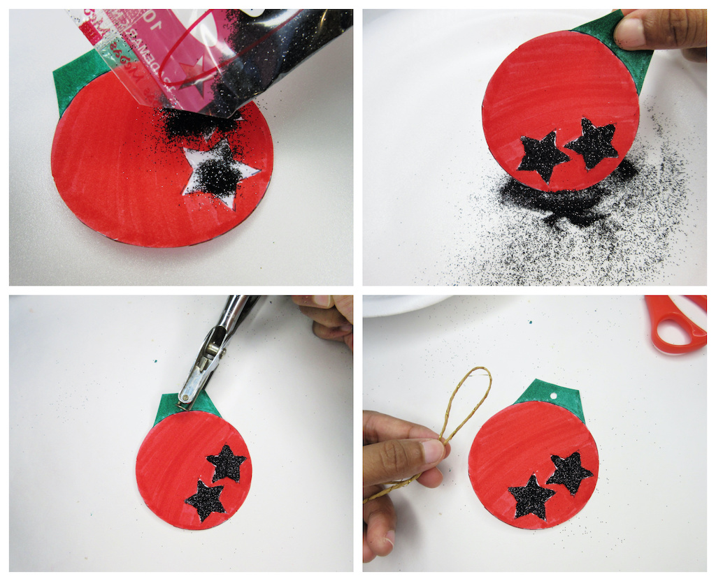 christmas jingle bell ornament step-by-step craft idea