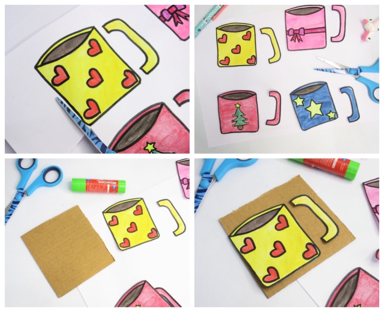 hot chocolate with marshmallow craft idea for kids with free chocolate mug template