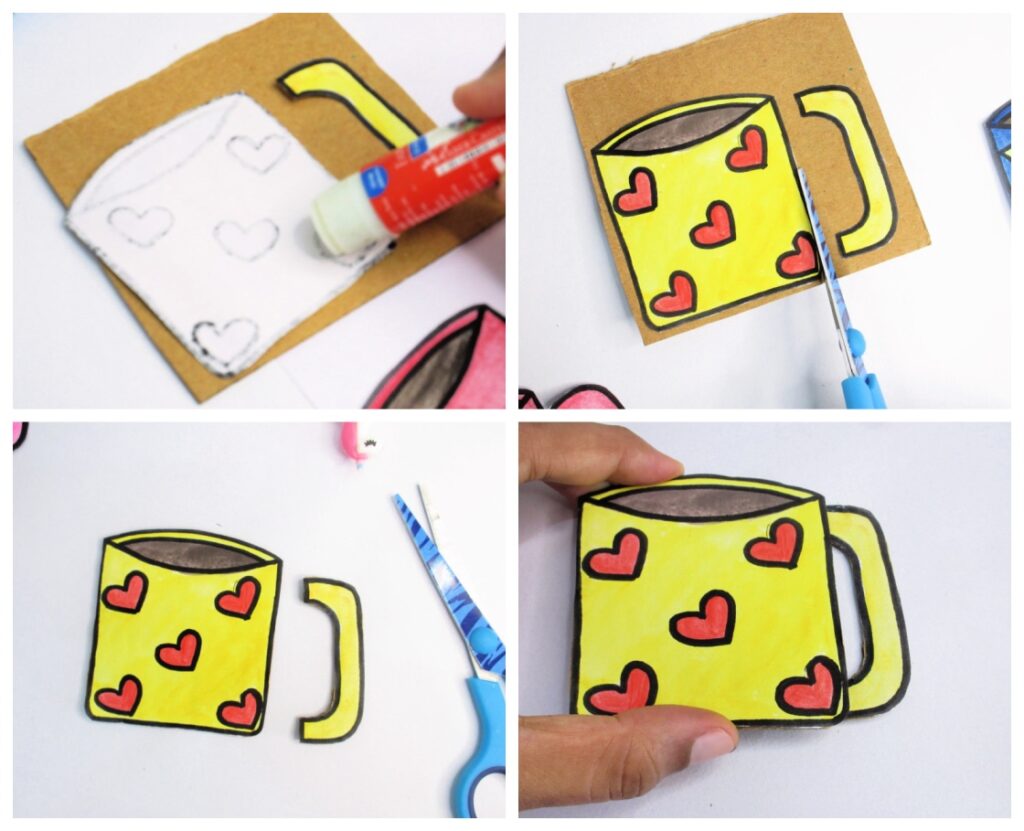 hot chocolate with marshmallow craft idea for kids with free chocolate mug template