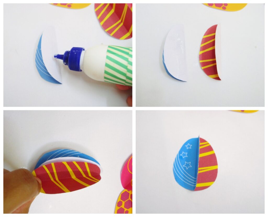 Easter egg craft idea for preschoolers and above (free Easter egg template available)