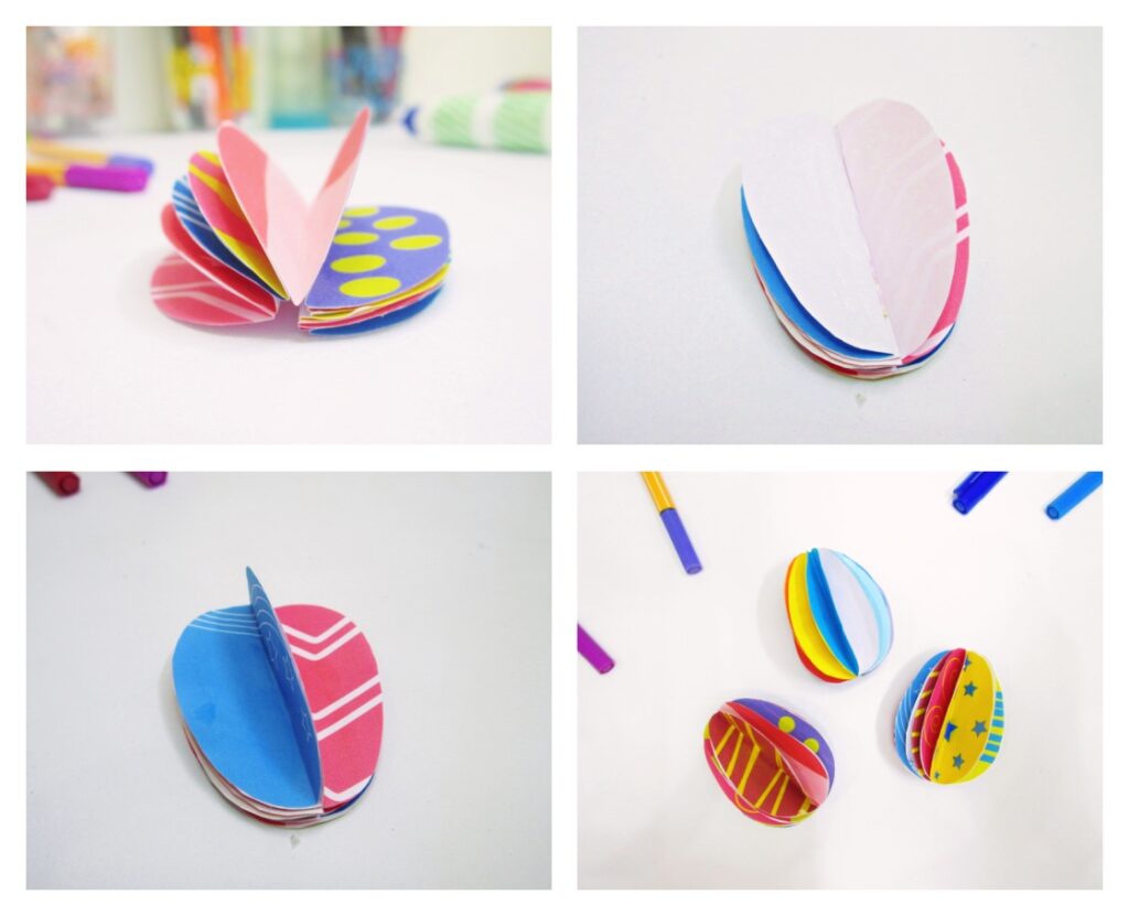 Easter egg craft idea for preschoolers and above (free Easter egg template available)