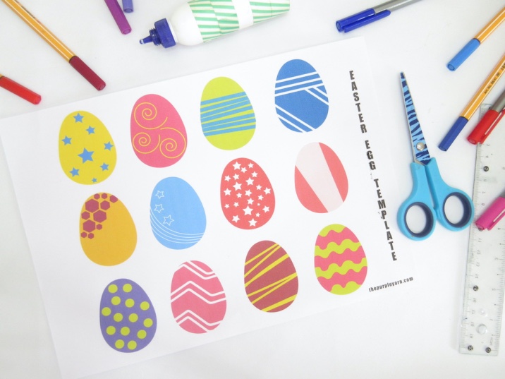 Easter egg craft idea for preschoolers and above (free Easter egg template available)