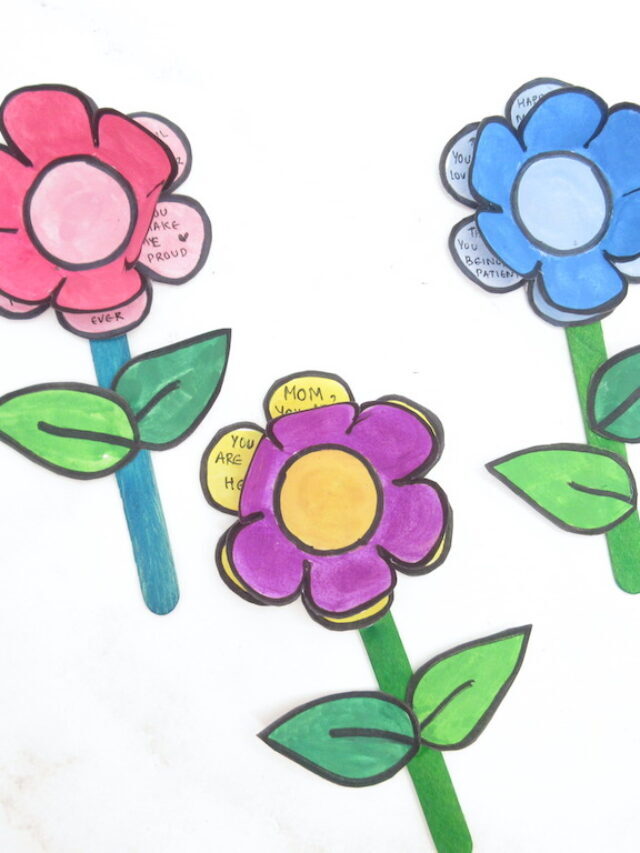 Mother’s Day Flower craft with love messages story