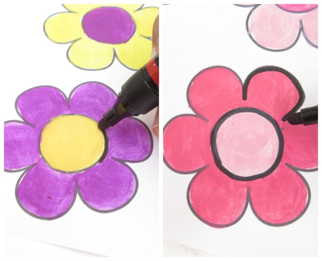 Easy Mother's Day flower craft for kids with free template