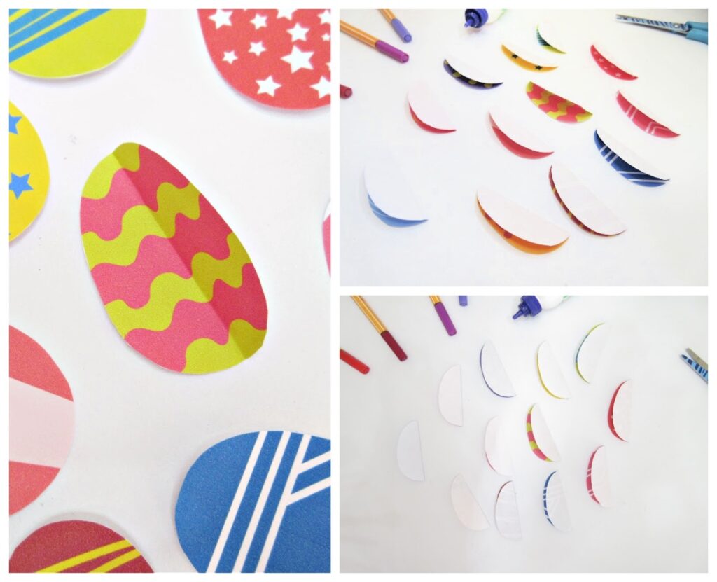 Easter egg craft idea for preschoolers and above (free Easter egg template available)