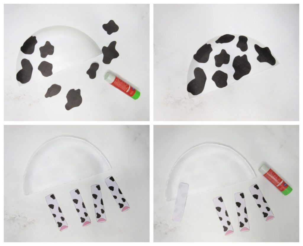 Paper plate cow craft for preschoolers and kindergarteners with free template