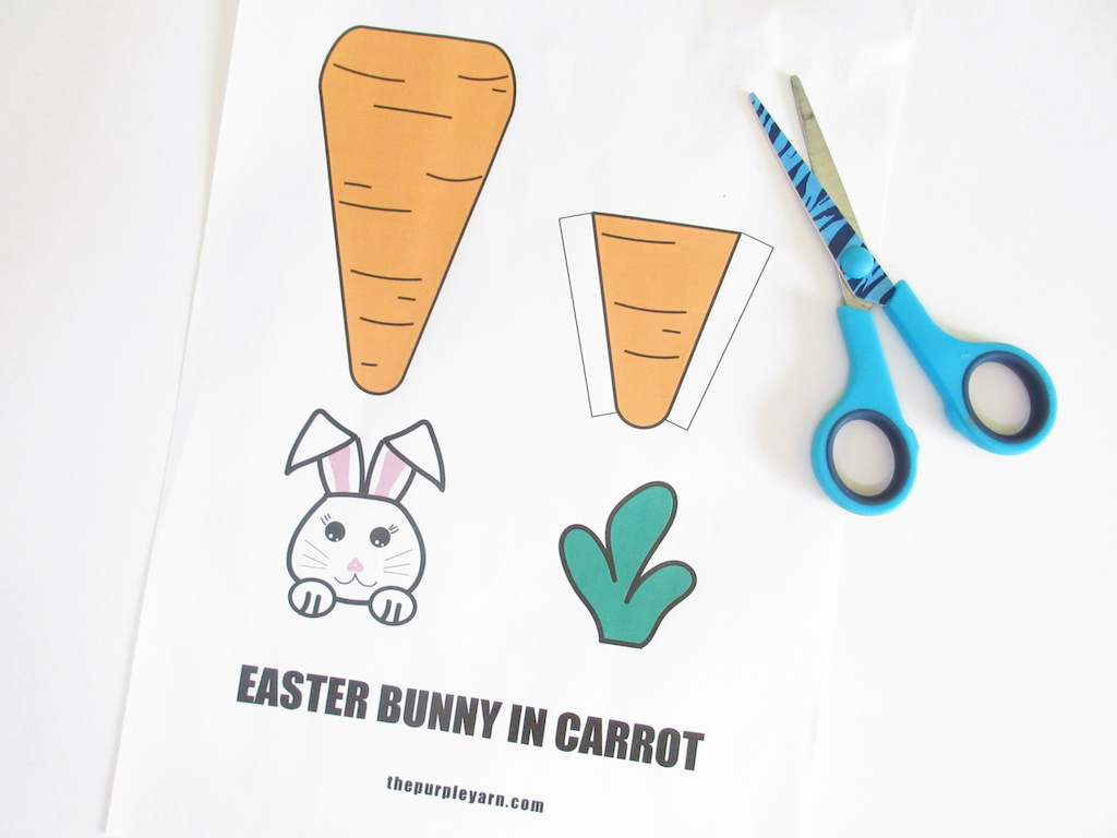 Peeking bunny Easter craft for preschoolers with free bunny template