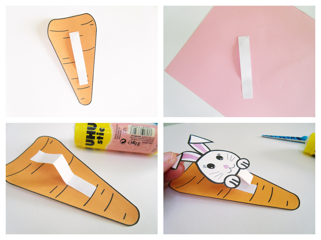 Peeking bunny Easter craft for preschoolers with free bunny template