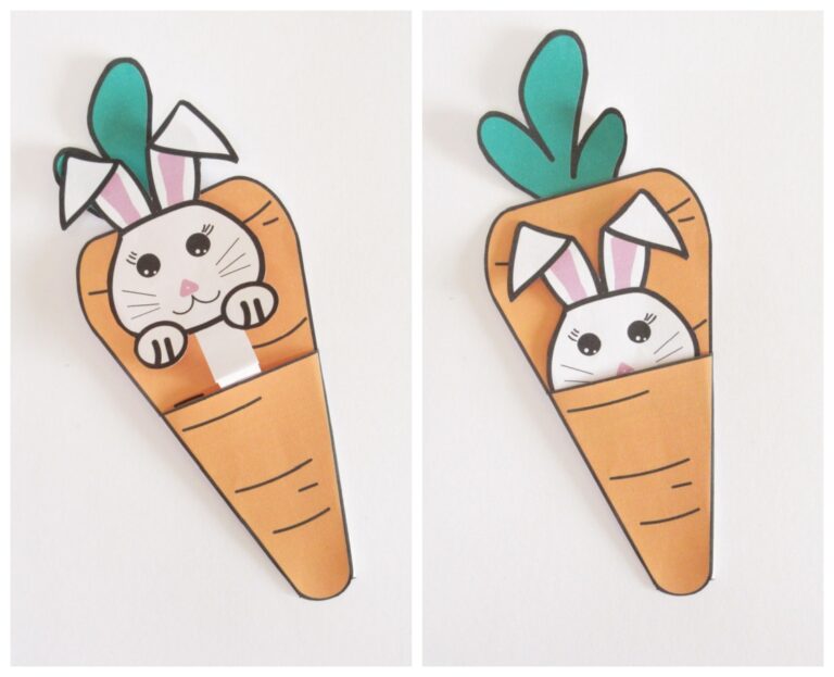 Peeking Bunny Easter craft for kids (with free template)