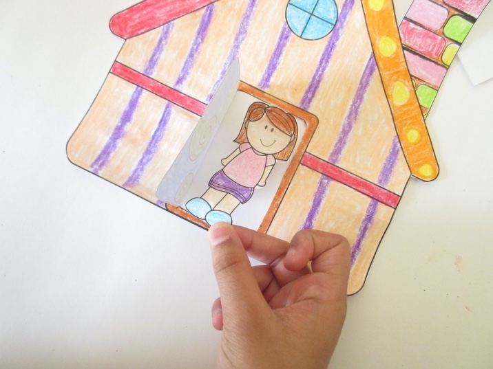 Simple paper house colouring activity for kids (with free template)