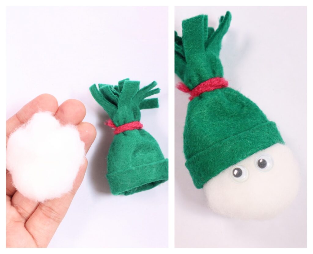 snowman with felt hat craft idea