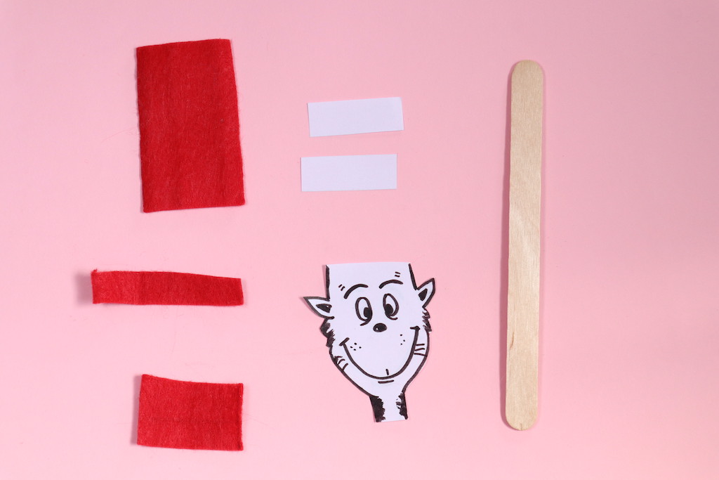 Popsicle stick cat in the hat tutorial step-by-step