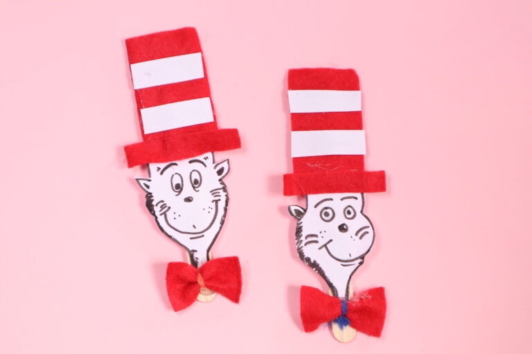 Easy cat in the hat craft Idea with popsicle stick