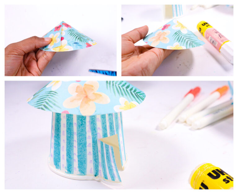Paper Cup House Craft - The Purple Yarn