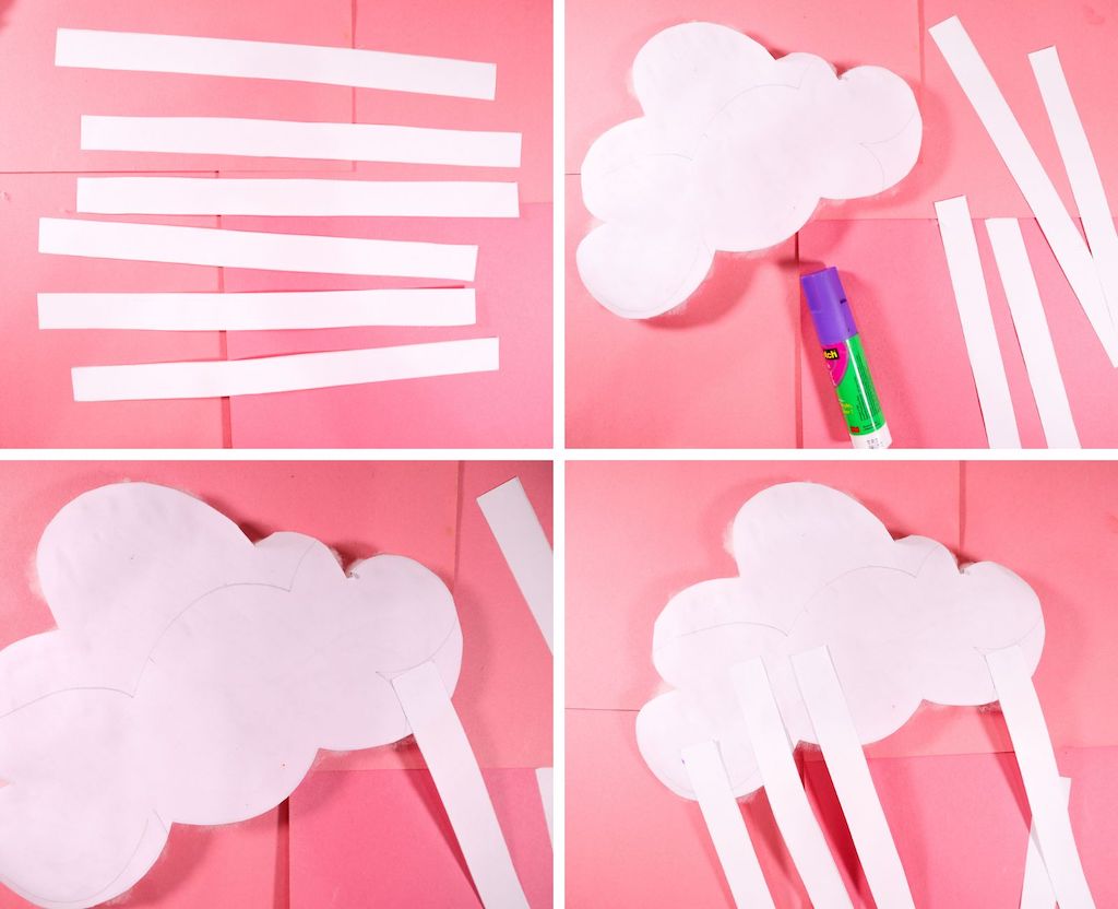 easy valentines day paper craft for kids - rain of hearts