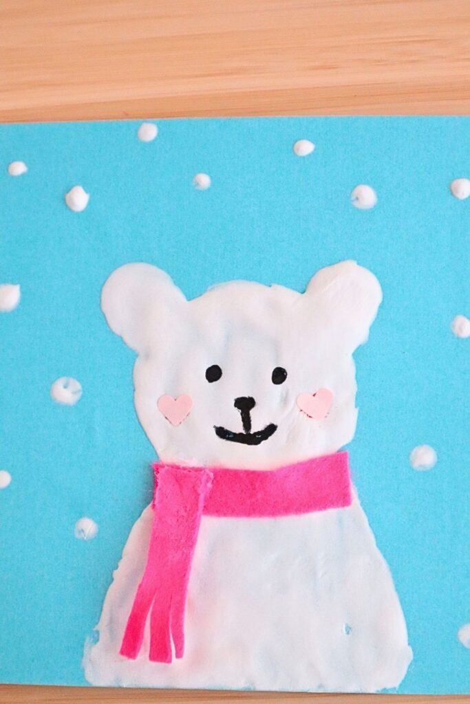 Puffy Paint Polar Bear Craft (Winter Craft for Kids)