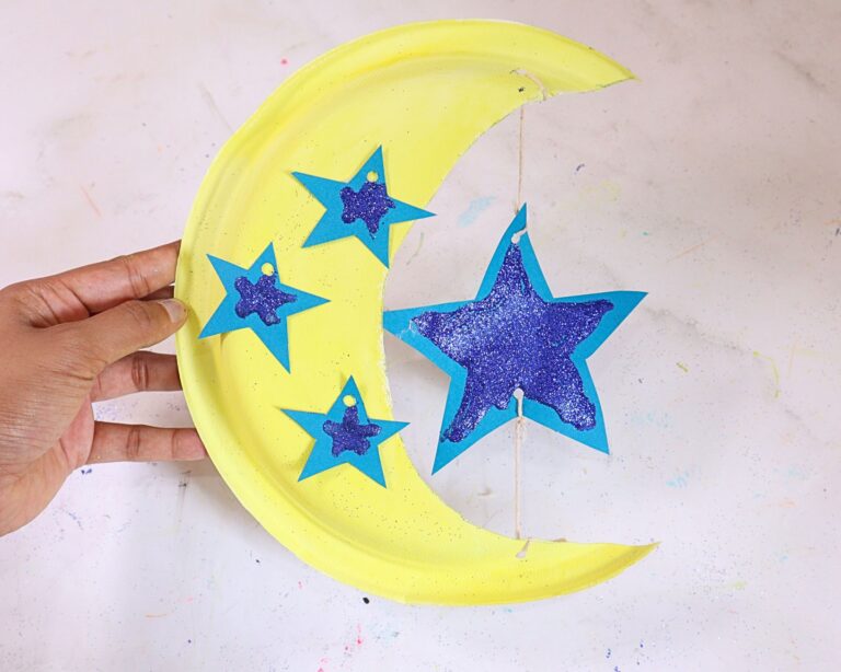 Paper Plate Crescent Moon & Star (Ramadan Craft)