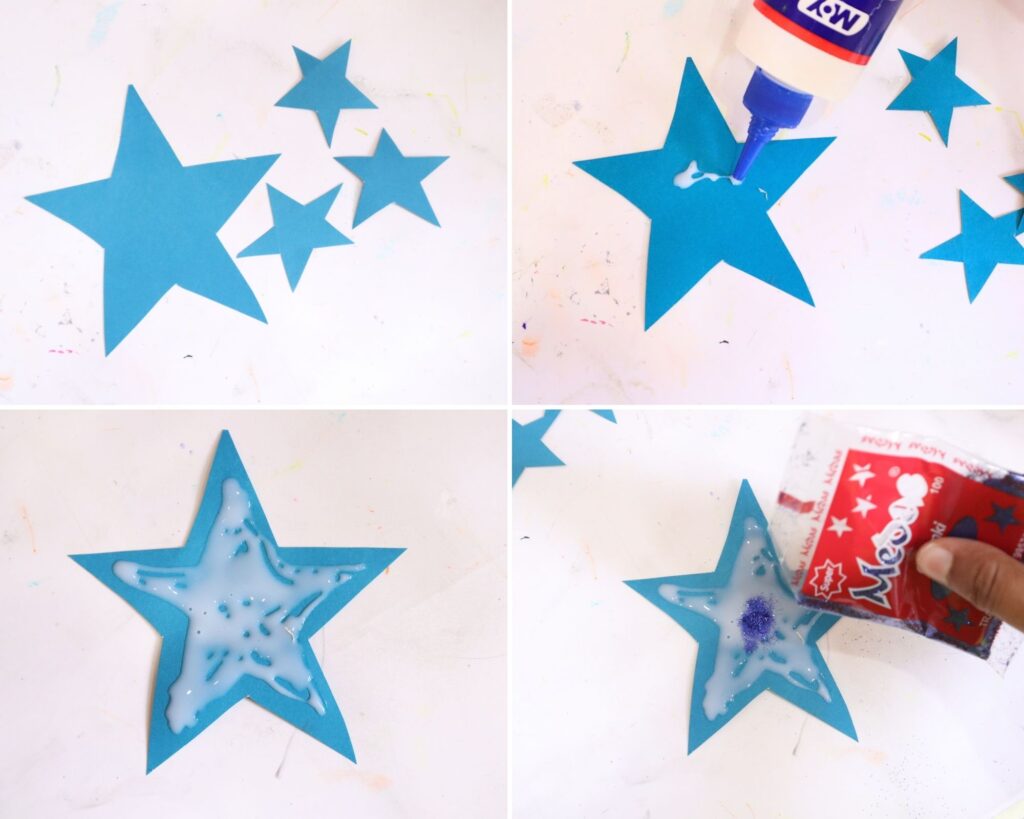 Paper plate crescent moon and star craft for Ramadan
