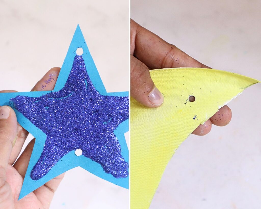 Paper plate crescent moon and star craft for Ramadan