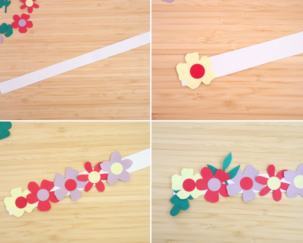 Paper flower crown craft (with free flower crown template)