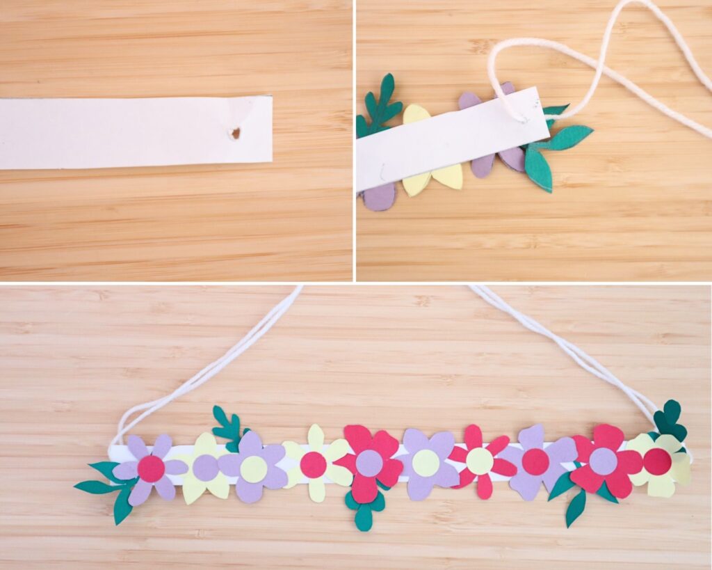 Paper flower crown craft (with free flower crown template)