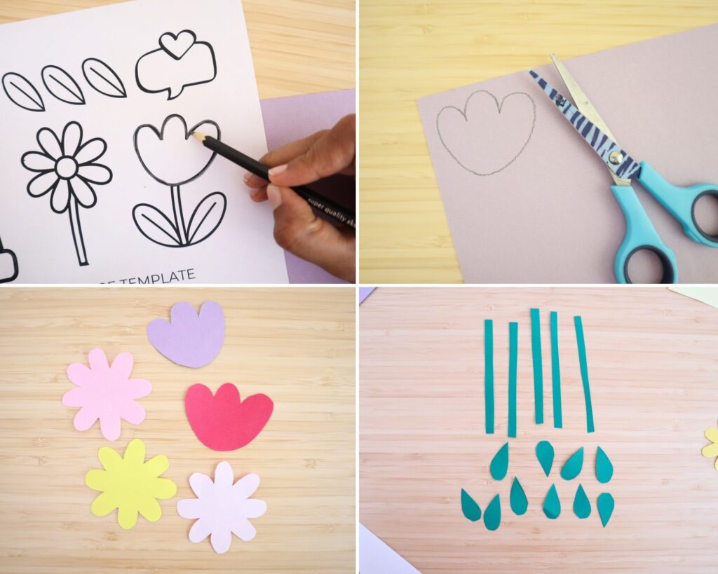 DIY paper flower pot craft for kids with free template