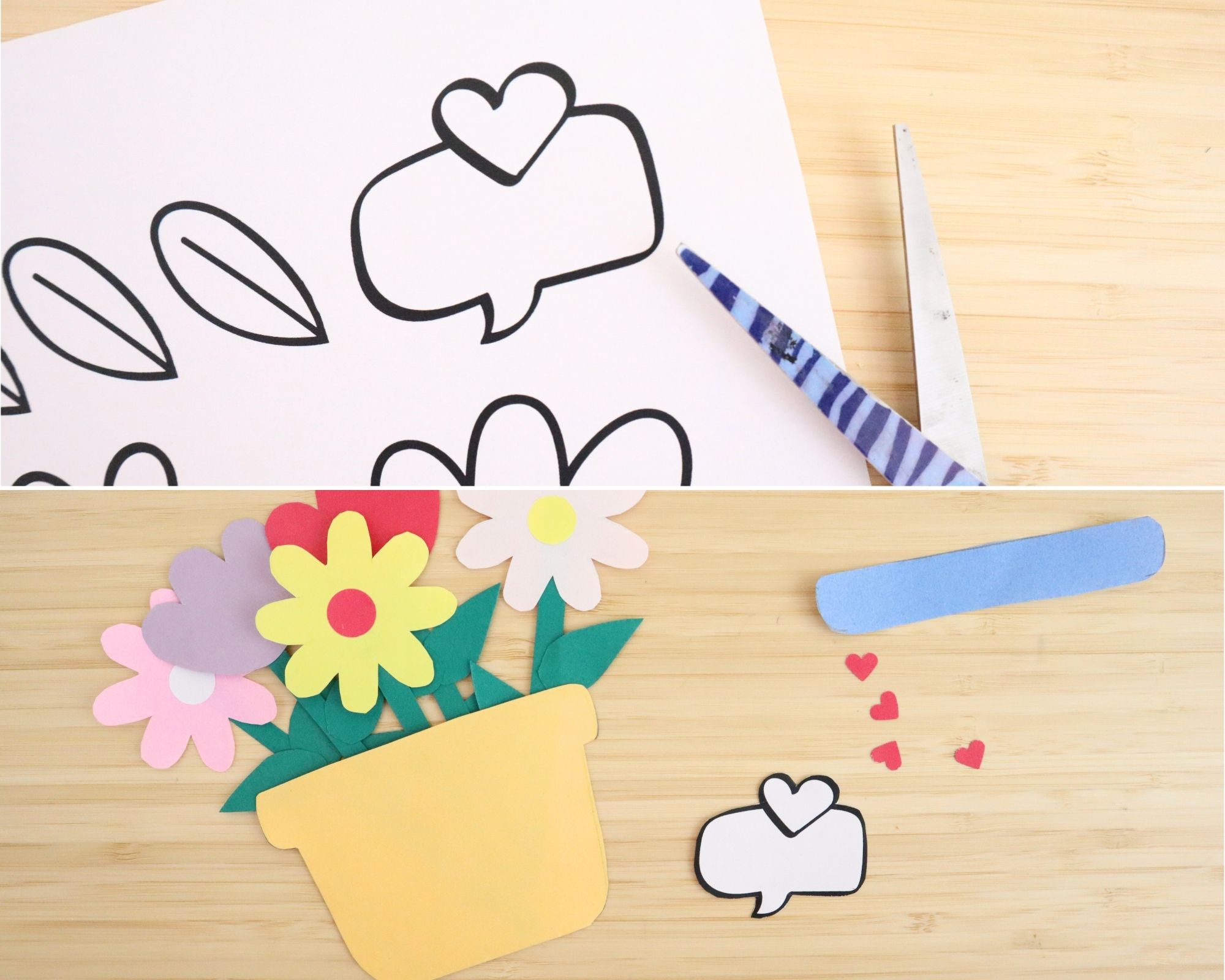 Flower pot craft for kids (with free template) - The Purple Yarn