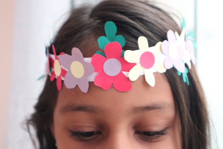 Paper flower Crown Craft (with free Crown Template)