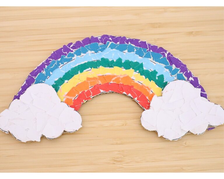 Torn Paper Rainbow Craft for Kids (With Free Template)