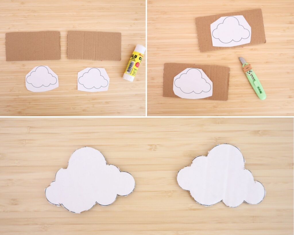 Torn paper rainbow craft step-by-step with free rainbow template