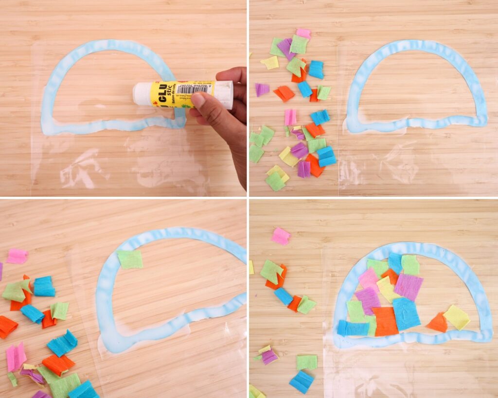 Jellyfish suncatcher craft - step-by-step picture tutorial