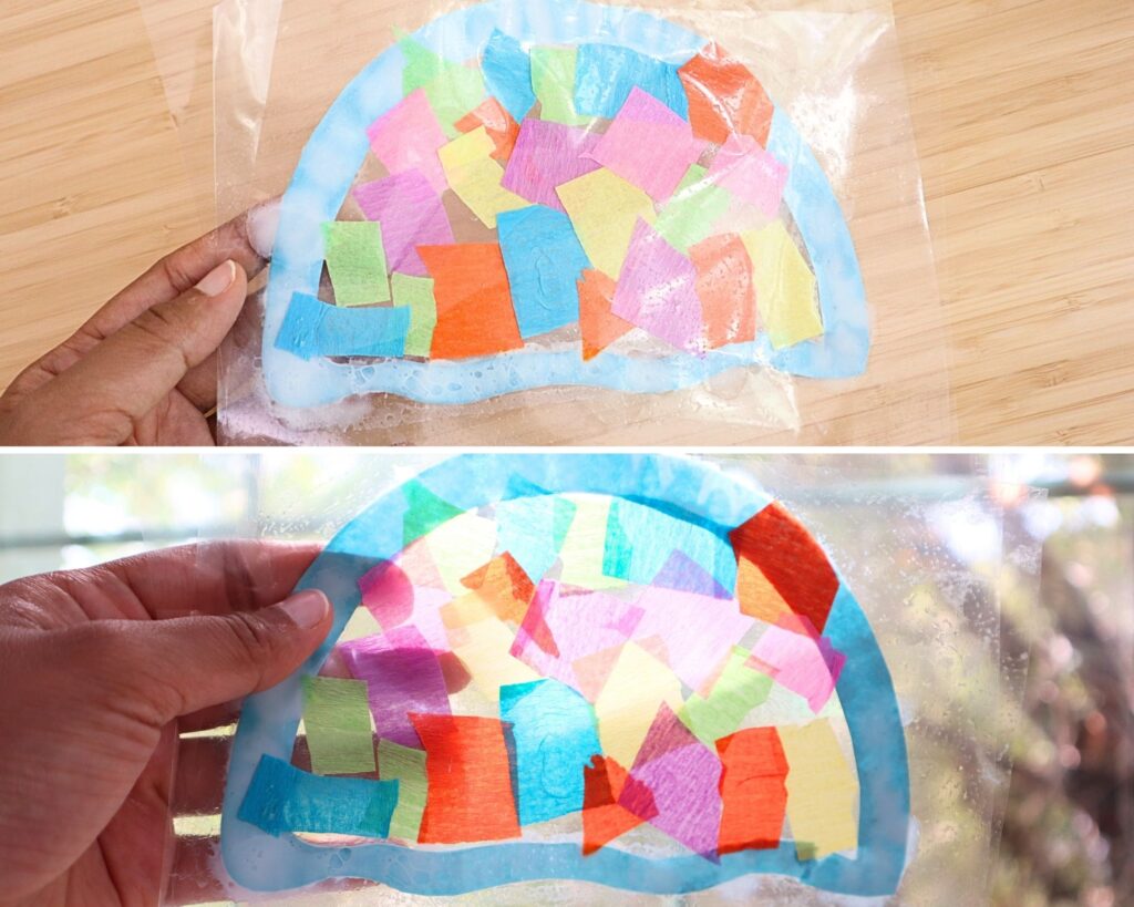 Jellyfish suncatcher craft - step-by-step picture tutorial
