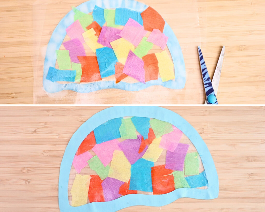 Jellyfish suncatcher craft - step-by-step picture tutorial