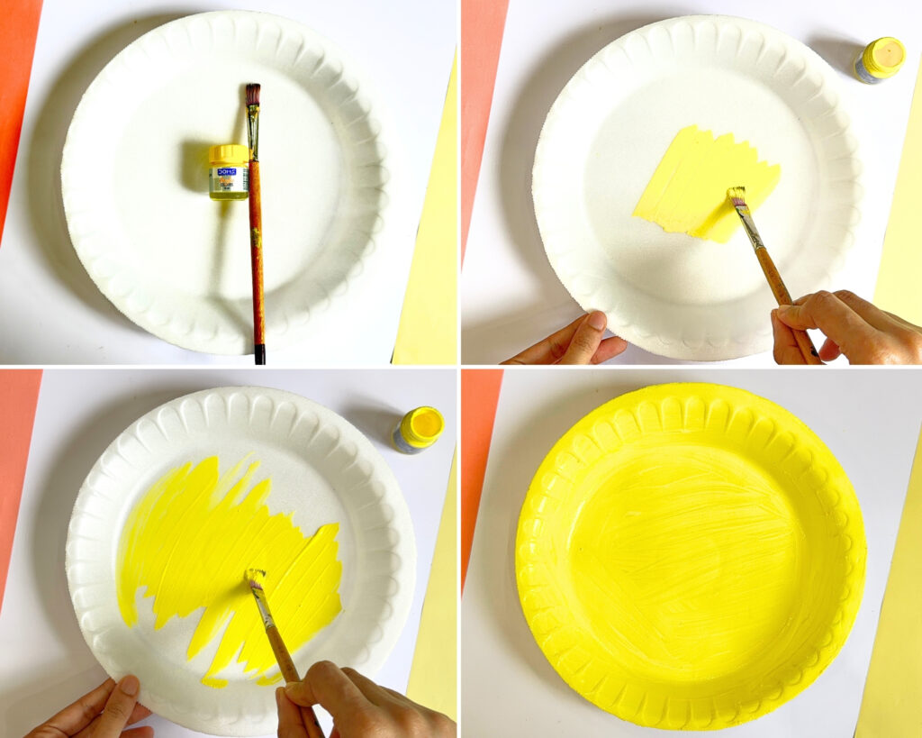 Paper plate lion craft for kids step by step