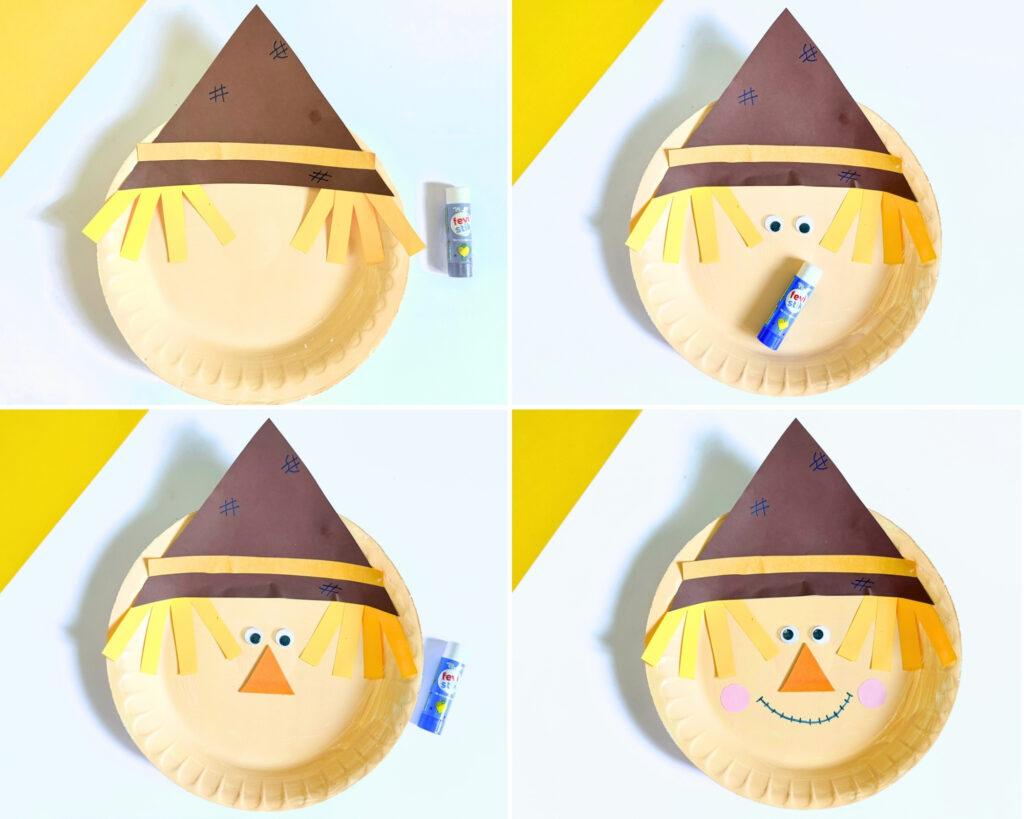 How to Make a Paper Plate Scarecrow step by step