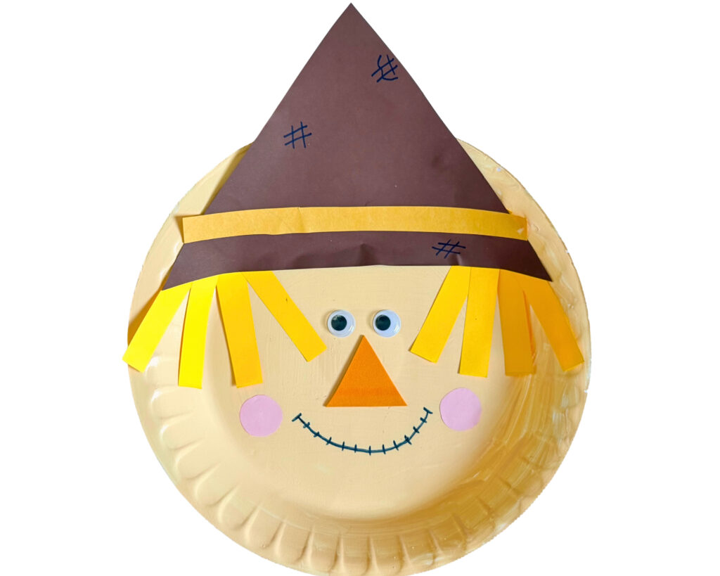 How to Make a Paper Plate Scarecrow step by step