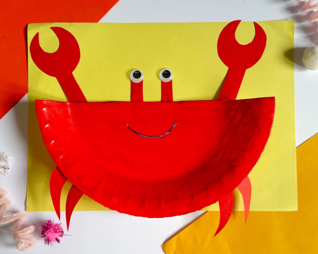 paper plate crab craft for kids