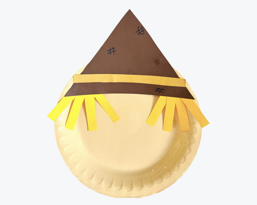 How to Make a Paper Plate Scarecrow step by step