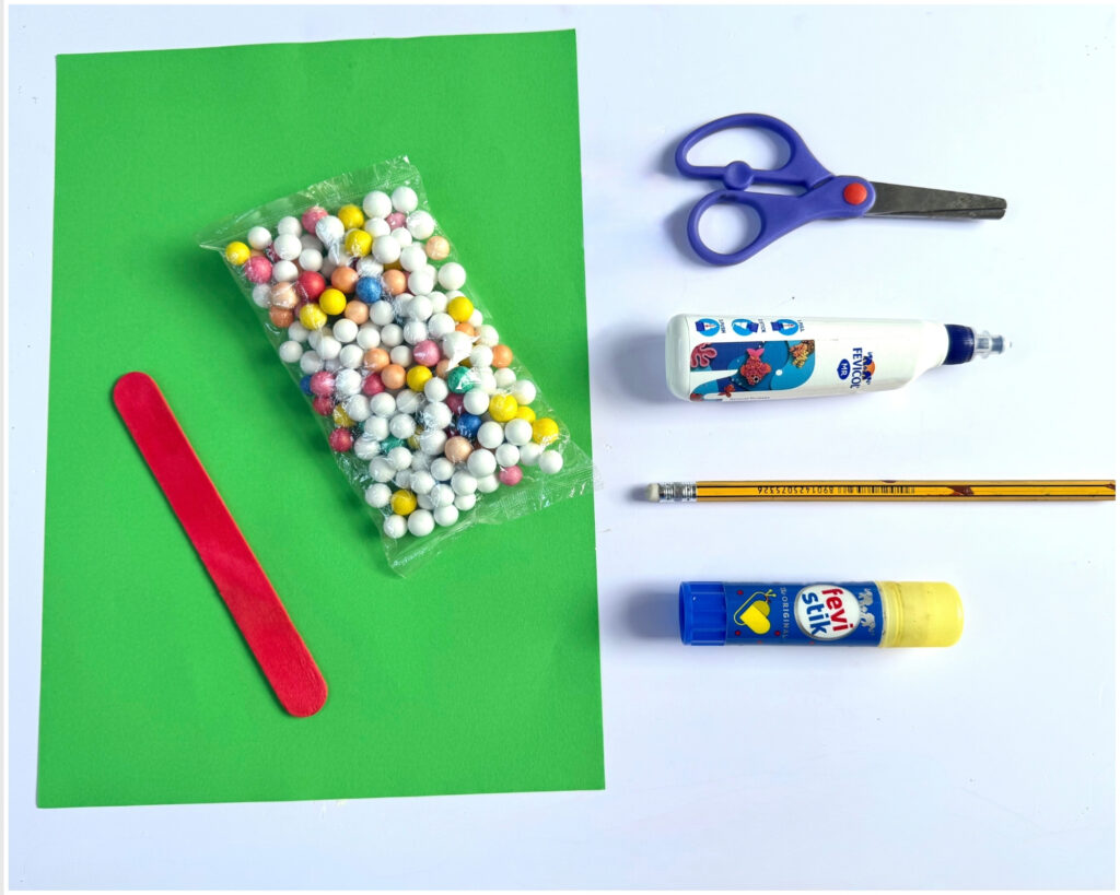 easy paper and popsicle stick christmas tree craft for kids