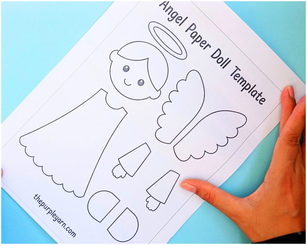 Printable paper angel craft for kids